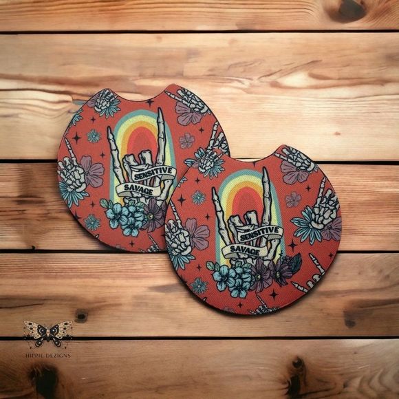 Sensitive Savage Car Coaster 2 Pack - Picture 6 of 12